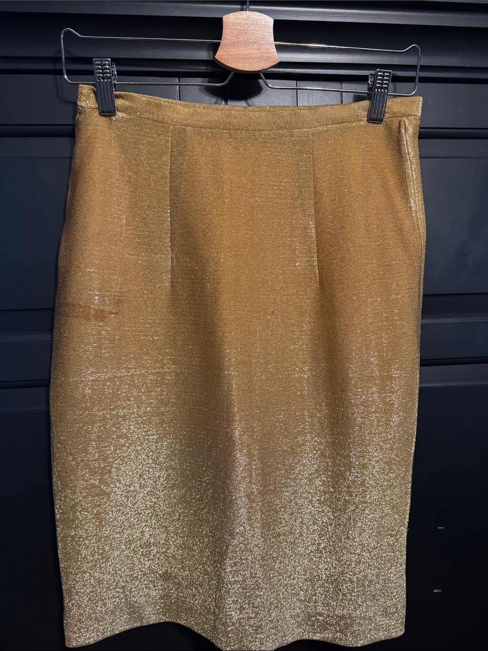 Metallic Gold Pencil Skirt